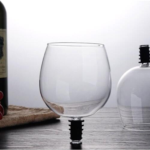 1pcs Creative Red Wine Champagne Glass Cup With Silicone Seal Drink Directly From Bottle Party Bar Tool Crystal Glass Cup