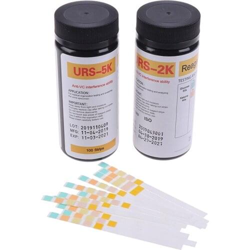 100Pcs URS-2K/ URS-5K Glucose PH Protein Ketone Blood Urine Test Strip Reagent Strip For Urinalysis With Anti-VC Interfer