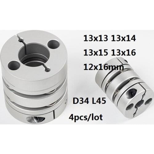 13x13 13x14 13x15 13x16 12x16mm Double diaphragm Disc coupling coupler screw rod servo motor encoder shaft coupling D34 L45