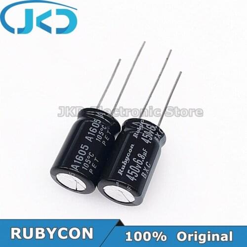 20pcs RUBYCON 6.8UF 450V 10*16mm 6.8UF450V 450V6.8UF 10x16mm Aluminum Electrolytic Capacitor
