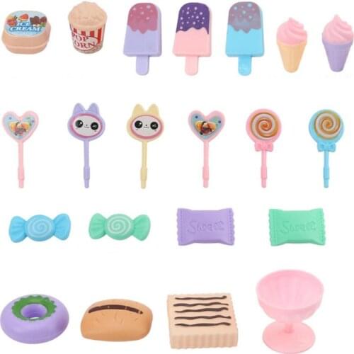 21Pcs Kid Simulation Lollipop Donut Ice Cream Dessert Model Pretend Play Toy Set