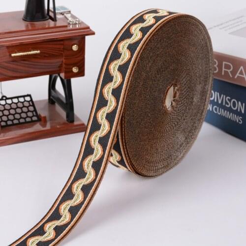 25M/Lot 3cm Wide Wave Jacqurd Lace Ribbon Belt Curtain Lace Trim Webbing DIY For Sofa Garments Cushion Decor Curtain Accessories