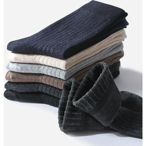 6Pairs/lot Solid Cotton Mens Socks Fashion Stripe Long Man Socks Casual Warm Socks Male Calcetines Medias