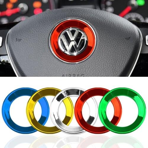 Car Steering Wheel Logo Circle Trim Sticker for Volkswagen VW Golf 4 5 Polo Jetta Mk6 Tiguan Passat Accessories