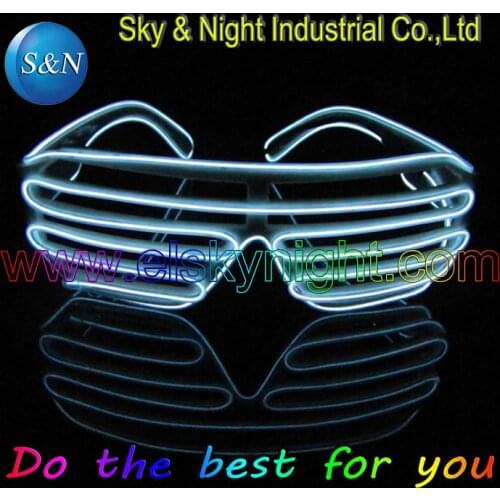 White EL Wire Glowing Flash Shutter LED Glasses Battery Box for DJ/Party/Christmas Holiday Fashion tools cool glasses