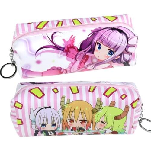 Anime Miss Kobayashis Dragon Maid Zipper Cosmetic bag KannaKamui Cartoon Pencil Storage bag Pencil Case