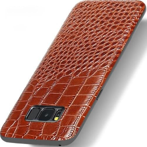 Genuine Leather Phone Case For Samsung S7 S8 S9 Plus Note 8 9 A3 A5 A7 A8 J3 J5 J7 2018 Crocodile Texture Original Cowhide cover