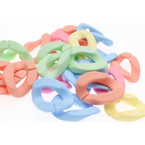 CHONGAI 20pcs Acrylic Eraser Color Chain Links DIY Charm Accessories For Bag Decoration Jewelry Making Glasses Chain 29.5mm