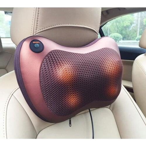 Electric Vibrator Massage Pillow Kneading Massager Shiatsu Head Back Neck Cervical Shoulder Body Foot Waist Relaxation Car Home