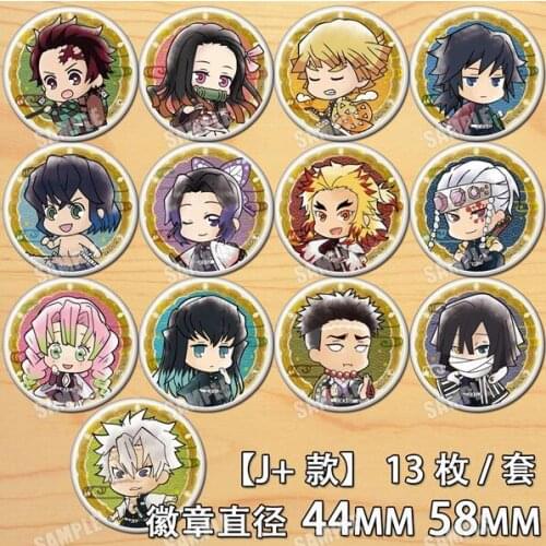 Anime Demon Slayer Rengoku Kyoujurou Kanroji Mitsuri Figure 4583 Badges Round Brooch Pin Gifts Kids Collection Toy