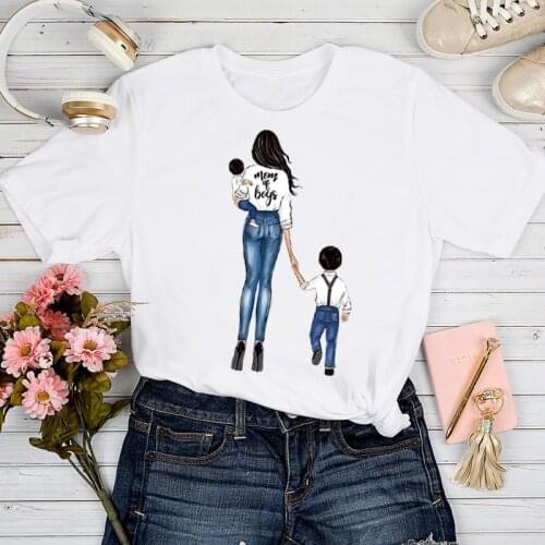 T-shirts Women Printing Style Boy Cartoon Mom Mother Mama Love 90s Tshirt Top Lady Stylish Girl Print Clothes Tee T-Shirt