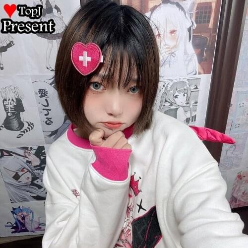 Gothic Lolita Spice Girl women Blavk Wings Hairpin Cosplay Girl Hair Accessories First aid Band aid skull Hair Clip pins