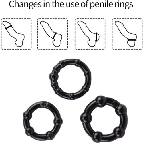 3Pcs/Set Dots Penis Ring Reusable Bound Delay Cock Ring Sleeve Extension Condom Adult Sex Product Erotic Toys for men Products
