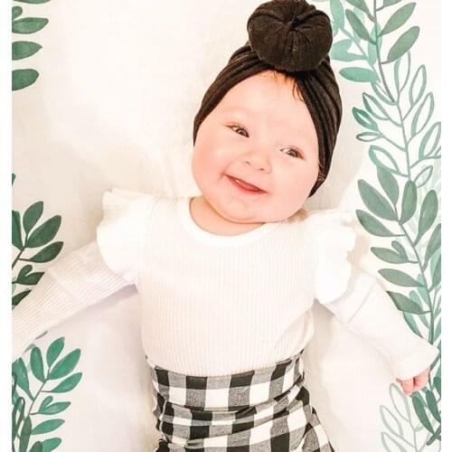 0-18M Newborn Baby Girls Clothes Set Infant Long Sleeve O-neck Bodysuit + Christmas Plaid Shorts + Headband 2020 Autumn Outfits
