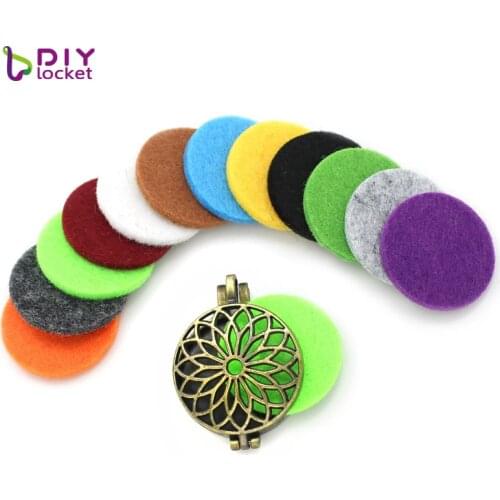 100pcs Colorful Perfume Felt Pads 30mm Fit for 33mm Aromatherapy Essential Oil Diffuser Perfume Locket Floating Locket LSPA02