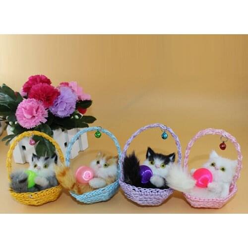 Simulation Mini Cat Cute Cloth Pad Plush Cats Children Birthday Gifts Creative Decoration Imitation Cat Doll Home Decor Supplies