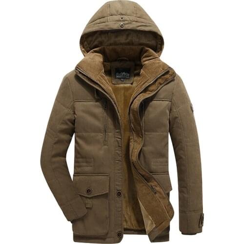 Mens Winter Clothing Mens Winter Cotton Clothing In The Long Plush Thick Jacket Mens Youth Leisure Wind Protection Jacket