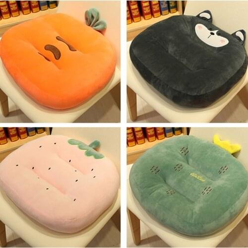 Cartoon Animal Plush Soft Seat Cushion Home Car Office Tatami Thicker Chair Backrest Cushion Student Comfort Buttocks Cushion