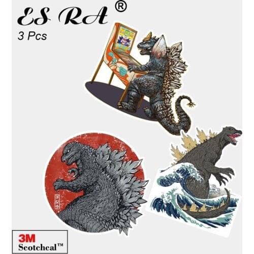 Decals Laptop Stickers On the Car Waterproof Protective Godzila 3 Pcs/Set Pegatinas Pitcher Fridge Skateboard Luggage Sticker