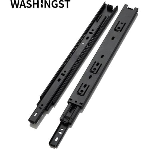 WASHINGST 35mm Three Sections Funiture Rail Kitchen Cabinet Rail Ball Bearing Drawer Slide
