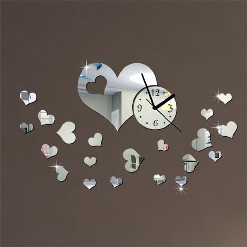 Big Love Link acrylic wall clock living room minimalist fashion art hanging table clock Creative DIY personalized watches