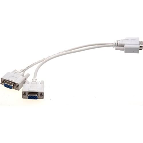 KSOL New Style New VGA Male To 2 VGA Female Monitors Splitter Cable For VGA Video
