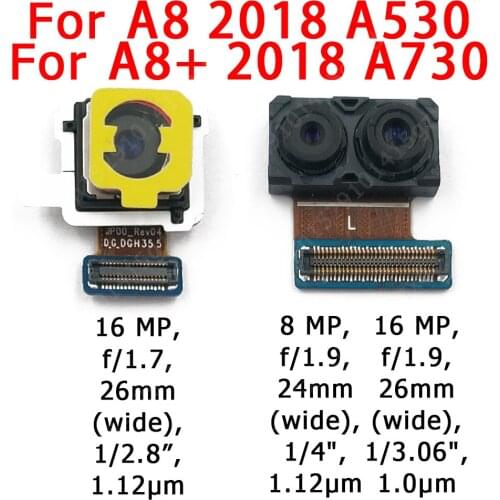 Original Front Back Rear Camera For Samsung Galaxy A8 Plus 2018 A530 A730 Main Facing Camera Module Flex Cable Replacement Parts