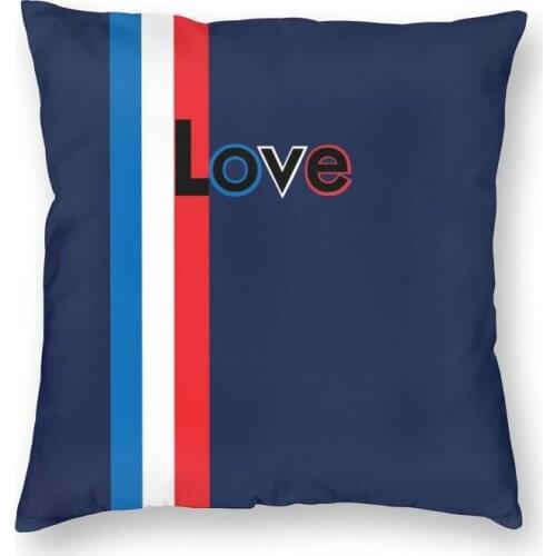 Personalized France Flag Love Square Throw Pillow Case Home Decor 3D Print French Patriotic Cushion Cover for Living Room