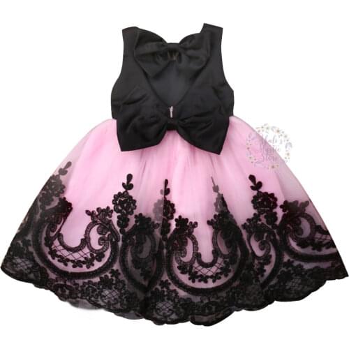 1-6Years Toddler Baby Kid Girls Princess Dress Black Bow Lace Tulle Tutu Party Wedding Birthday Dresses For Girls Costumes