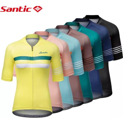 Santic New Women Cycling Jersey Bike Jerseys Pro Fit Road MTB Tops Bicycle Short Sleeves Summer Breathable Asian Size