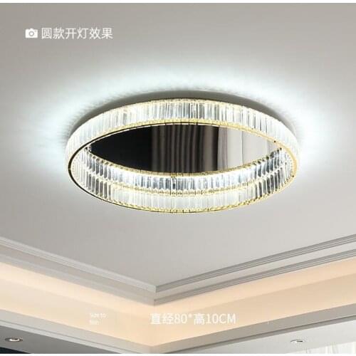Modern Crystal Led Dimmable Ceiling Lights Living Room Luxury Gold Steel Ceiling Lamp Bedroom Mounted Led Lustre Lamp Fixtures