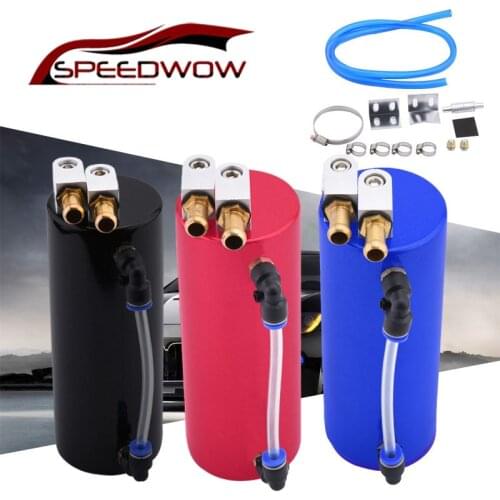 SPEEDWOW New Universal 0.45L Aluminum Racing Oil Catch Tank Can Round Can Reservoir Fuel Catch Tank