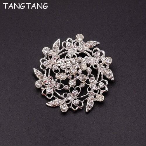 TANGTANG Shiny Brooch For Women Butterflies Large Brooch Pin Gift For New Year Shirt Brooch With Stones Clip For Scarf Jewelry