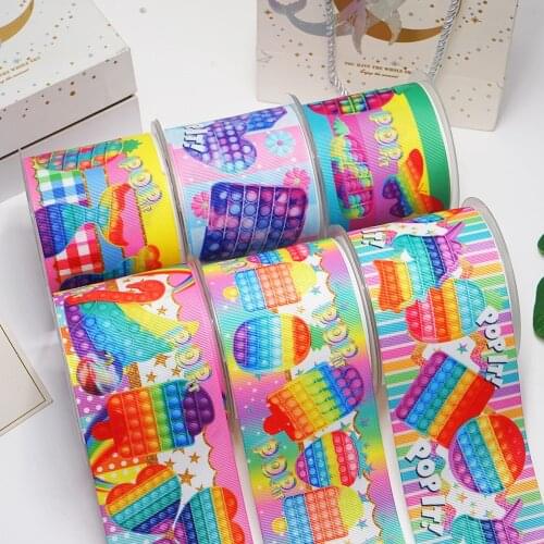 DIY Craft Supplies Cartoon Toy Printed Grosgrain Satin Ribbon 50 Yards, Planar Resins 30 Pieces. 55854