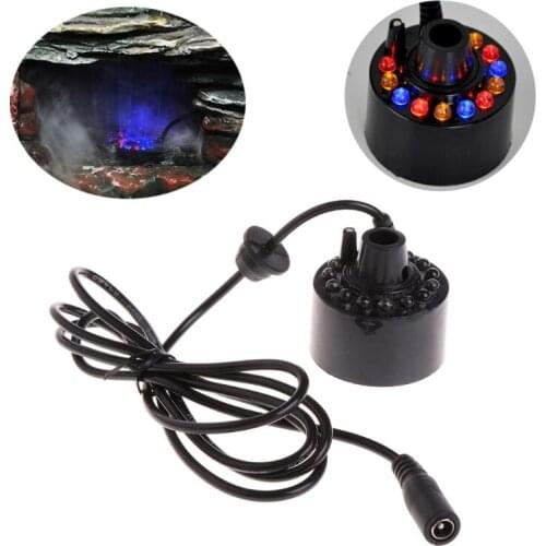 12 LED light Ultrasonic Mist Maker Fogger Water Fountain Pond Indoor Outdoor