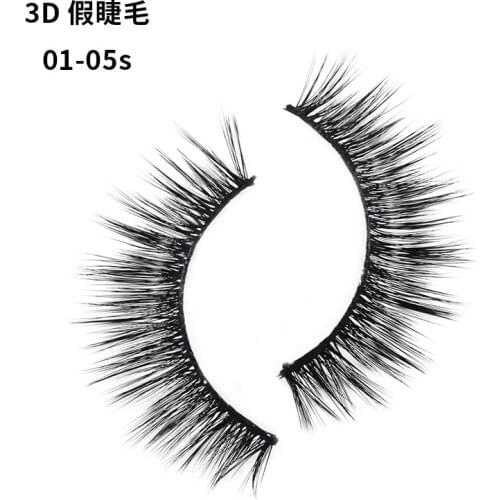 Top Eyelashes 3D Mink Lashes Natural HandMade Full Strip Lashes Transparent terrier Short Mink Lashes Style False Eyelashes 05S