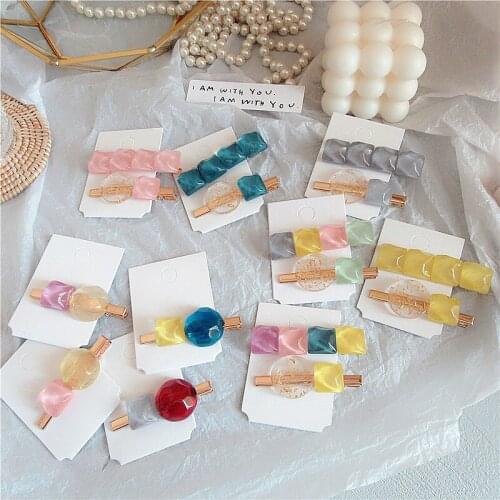 2020 New Vintage Acetate Square Hair Clips Geometric Elegant Hairgrips Hair Accessories for Women Girls Party Wedding