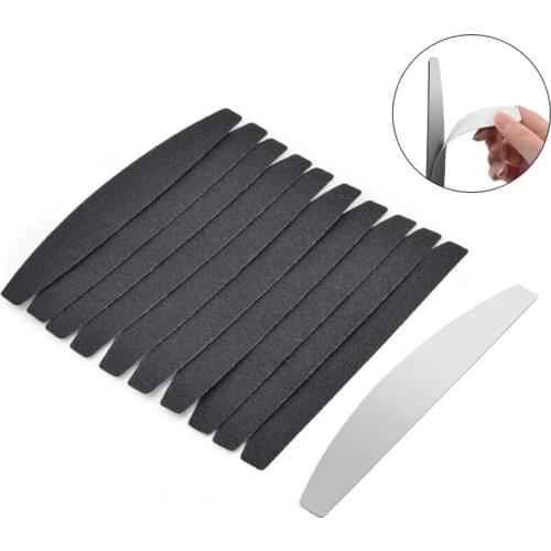 10pcs Double Sided Nail File Nail Replacement Sand With Stainless Steel Disposale Replacement Paper Nail Polish Sanding Buffer