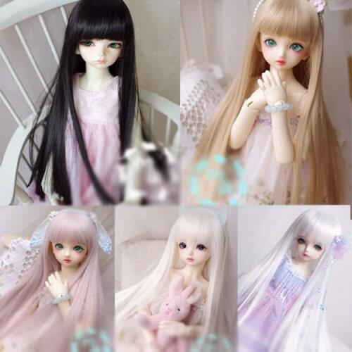 25 color BJD SD1/3 1/4 1/6 1/8 1/12 doll wig high temperature fiber hair Qi Liu Hai has long straight hair doll wig