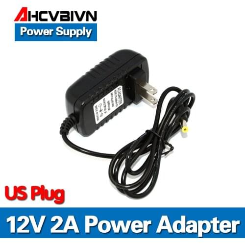 AHCVBIVN 12V 2A LED power adapter US plug 5.5*2.5 LED Power Supply Adapter EU plug drive for 5050 3528 LED Strip