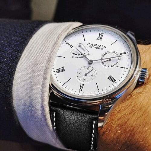 2020 Luxury Man Parnis Power Reserve Automatic Watch Mechanical Self Winding Men Watches mekanik kol saati relogio automatico