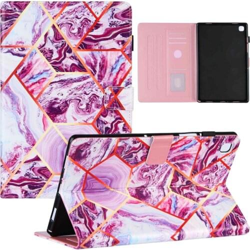 For Samsung Galaxy Tab A7 Case 2020 SM-T500/T505/T507 Cover Marble PU Leather Stand Hard Shell Folio Smart Case for 10.4"inch