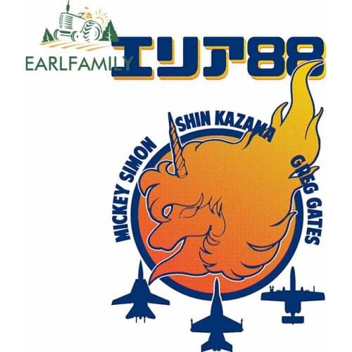 EARLFAMILY 13cm x 9.2cm for Area 88 Mockey Simon Decal VAN Refrigerator Motorcycle Car Stickers Cartoon Personality Decoration