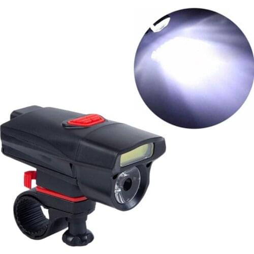 1Pcs Mountain Bike Night Ride Handlebar COB Lamp Flashlight Black Red Light Front Headlight Waterproof Easy install Bicicleta 9