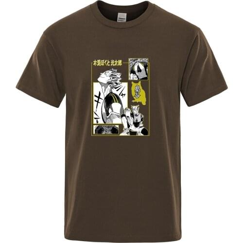 Japan Anime Personality Haikyuu Print T-Shirts Summer Short Sleeve Men T Shirt Cool Punk Tshirt Harajuku Hip Hop Top Streetwear