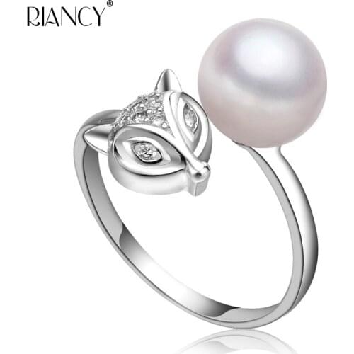 100% natural pearl ring, 925 silver,fashion fox freshwater pearl ring for girls engagement birthday gift white pink purple