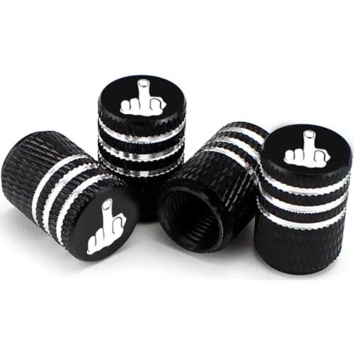 Auto Tyre Wheel Valve Stem Dust Caps For Ford Focus 2 3 Fiesta Transit Mondeo Tire Valve Caps Cover Laser Pattern Middle Finger