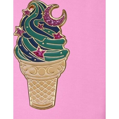 Cosmic Ice Cream Enamel Pin Pastel Stars Sun Moon brooch Get ready to beat the summer heat with this badge