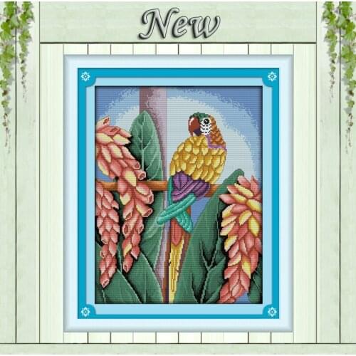 Colorful Parrot,Pattern printed on the canvas DMC 11CT 14CT Cross Stitch kits,needlework Sets full embroidery,animal Home Decor