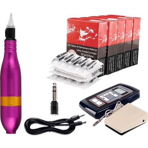 Tattoo Machine Pen Motor Tattoo Set Alloy Complete Pedal PC Line Power Supply Tattoo Equipment Tattoo Tool